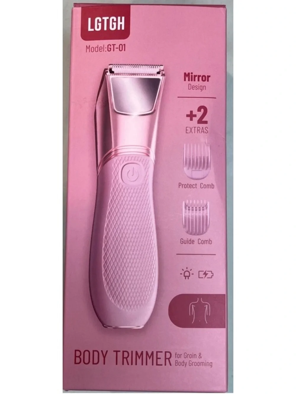 LGTGH GT-01 Body Groin Trimmer Women Wet Dry Rechargeable IPX6 Pink NEW